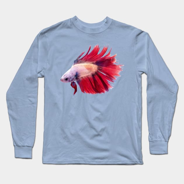 Betta Fish Long Sleeve T-Shirt by ARTWORKandBEYOND